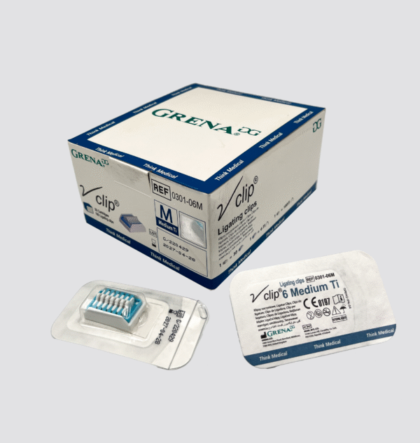 Caja de VClip talla M (Hemoclip Azul) marca Grena Ltd.