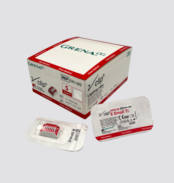 Caja de VClip talla S (Hemoclip Rojo) marca Grena Ltd.