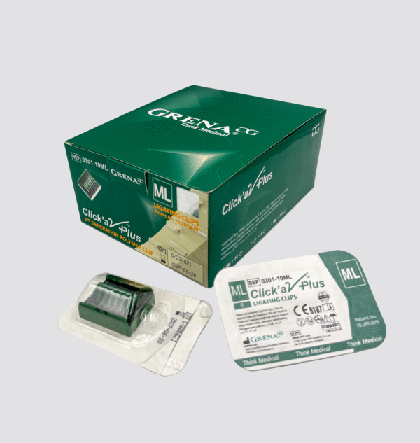 Caja de Click'aV Plus Ml, equivalente al clip hemolock verde