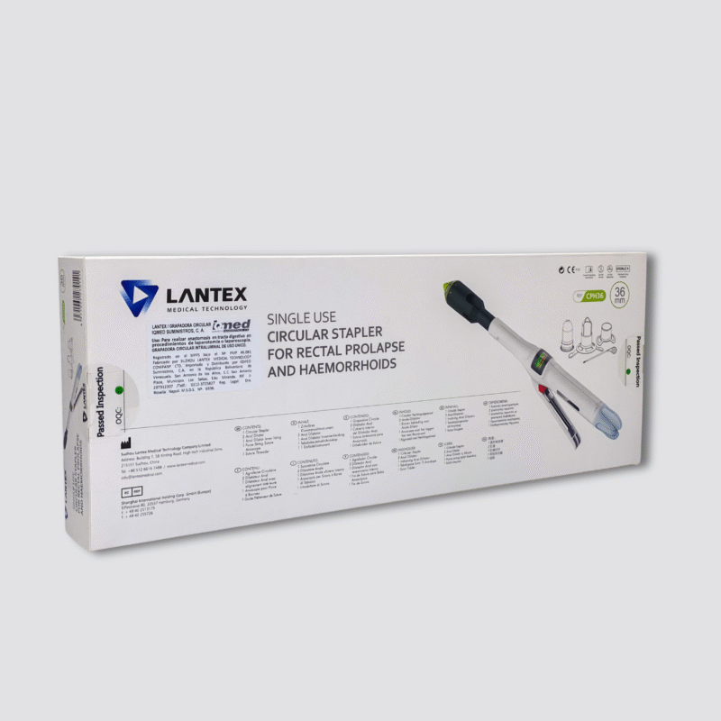 Caja de Grapadora circular CPH36 de Lantex para Prolapso Hemorroidal por PPH.